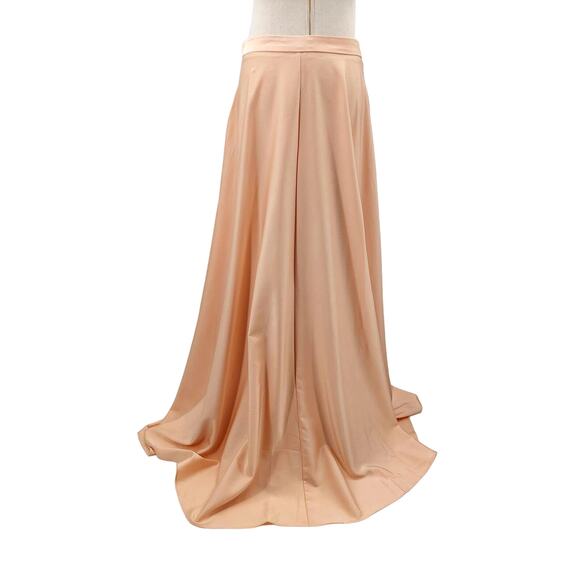 LULU'S SZ S strut and Stun Champagne Satin A line maxi skirt  NEW B75 - Picture 2 of 7